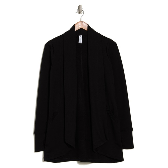 NEW 90 Degree by Reflex Open Cardigan with Ribbed Collar in Black size M Medium - Picture 3 of 3
